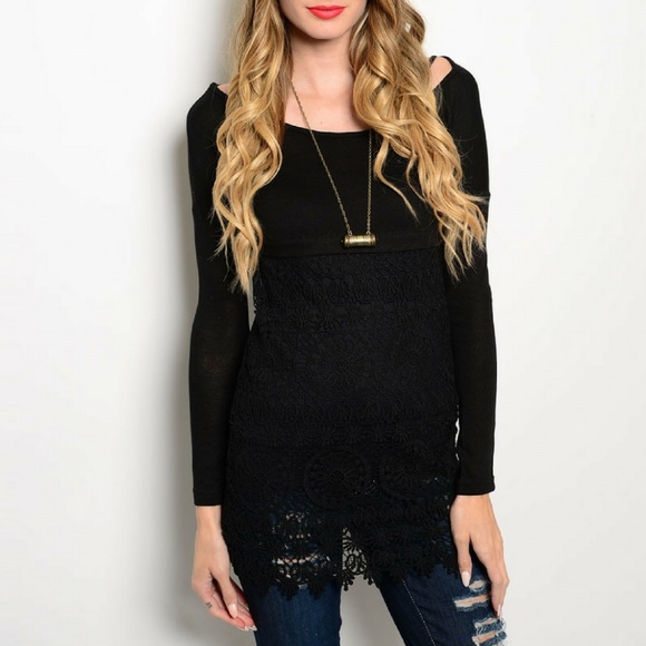 Shop The Trends Tops - Black Crochet Top {Shop The Trends}